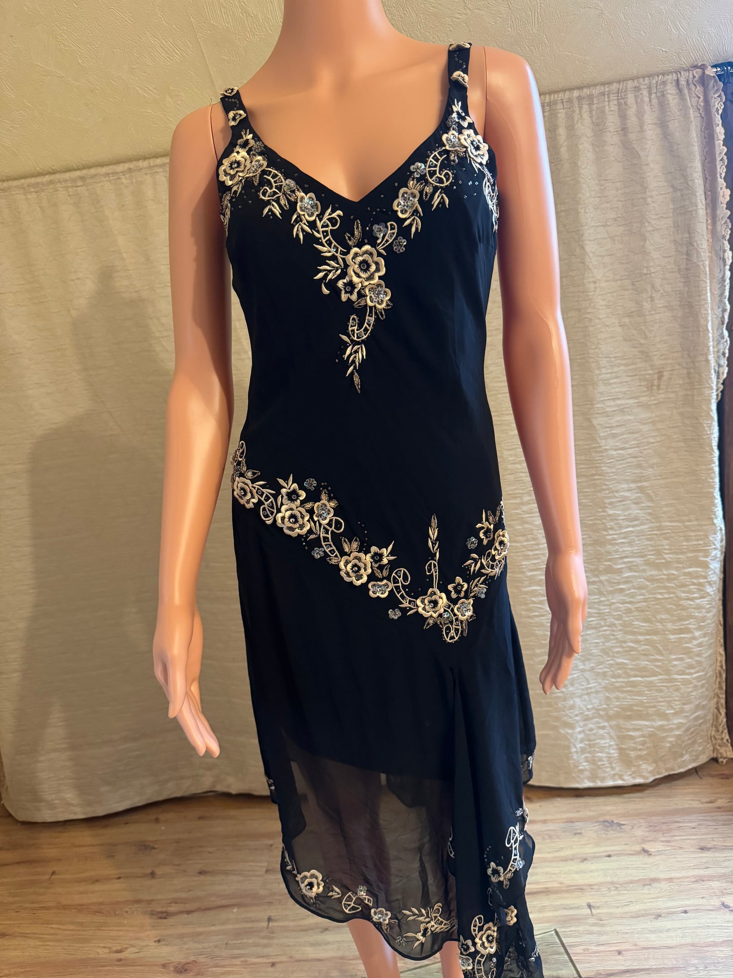 Embroidered Floral Slip Dress