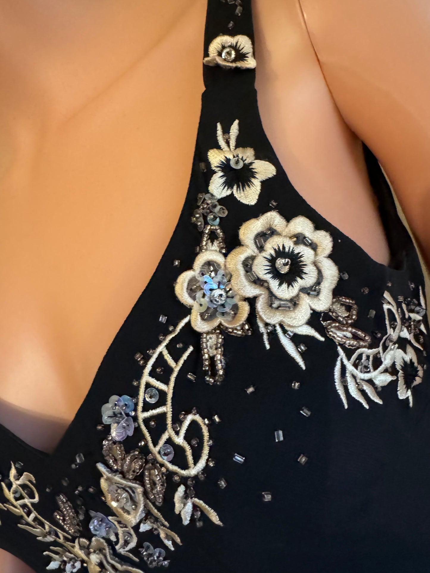 Embroidered Floral Slip Dress