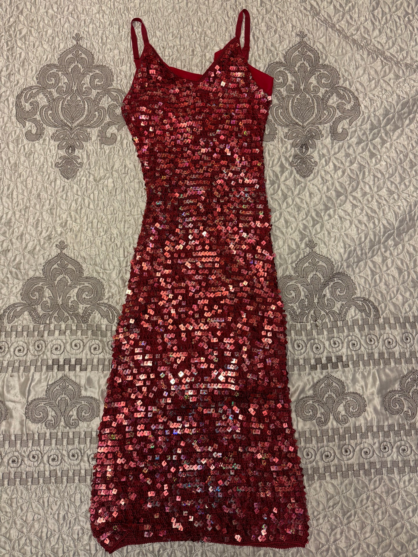 Red Sequin Bodycon Dress