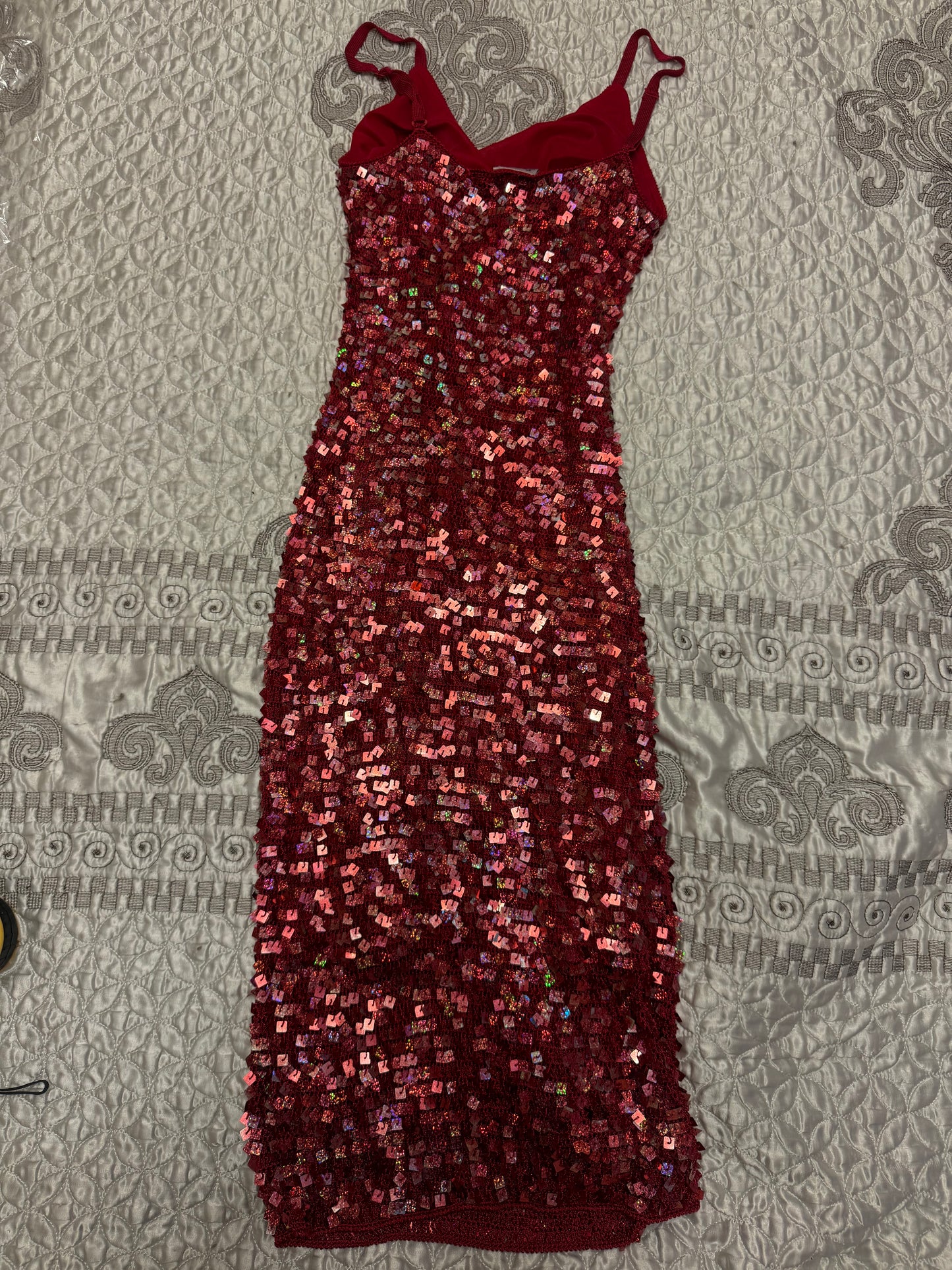 Red Sequin Bodycon Dress
