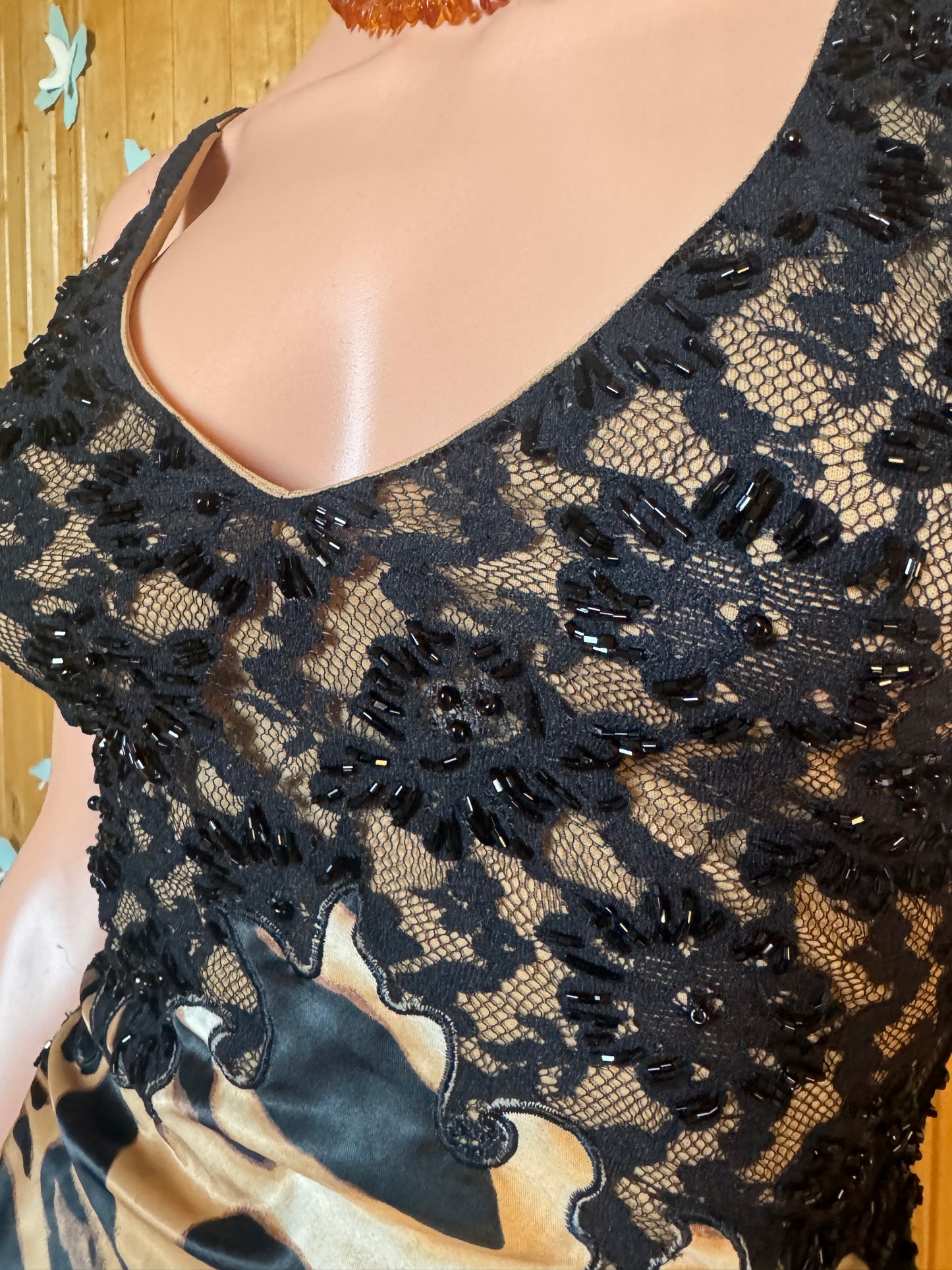 Leopard Print & Lace Party Dress
