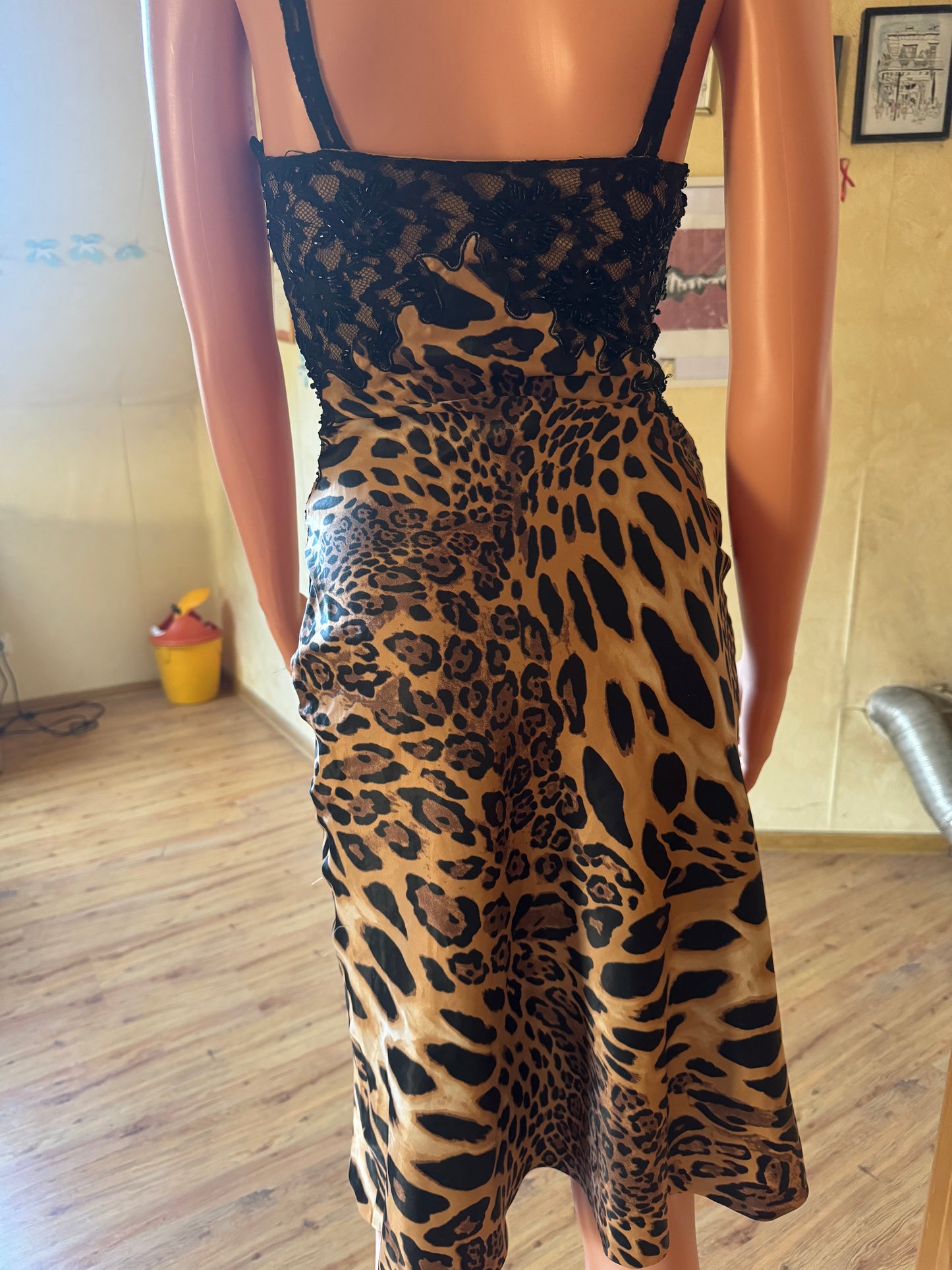Leopard Print & Lace Party Dress