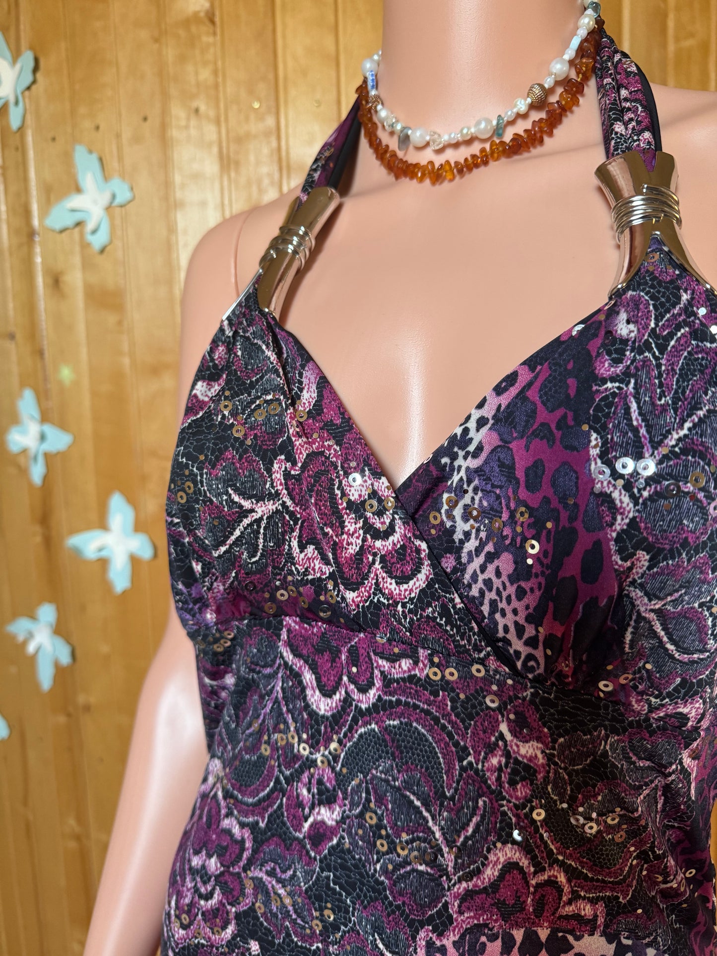 embroidered purple dress