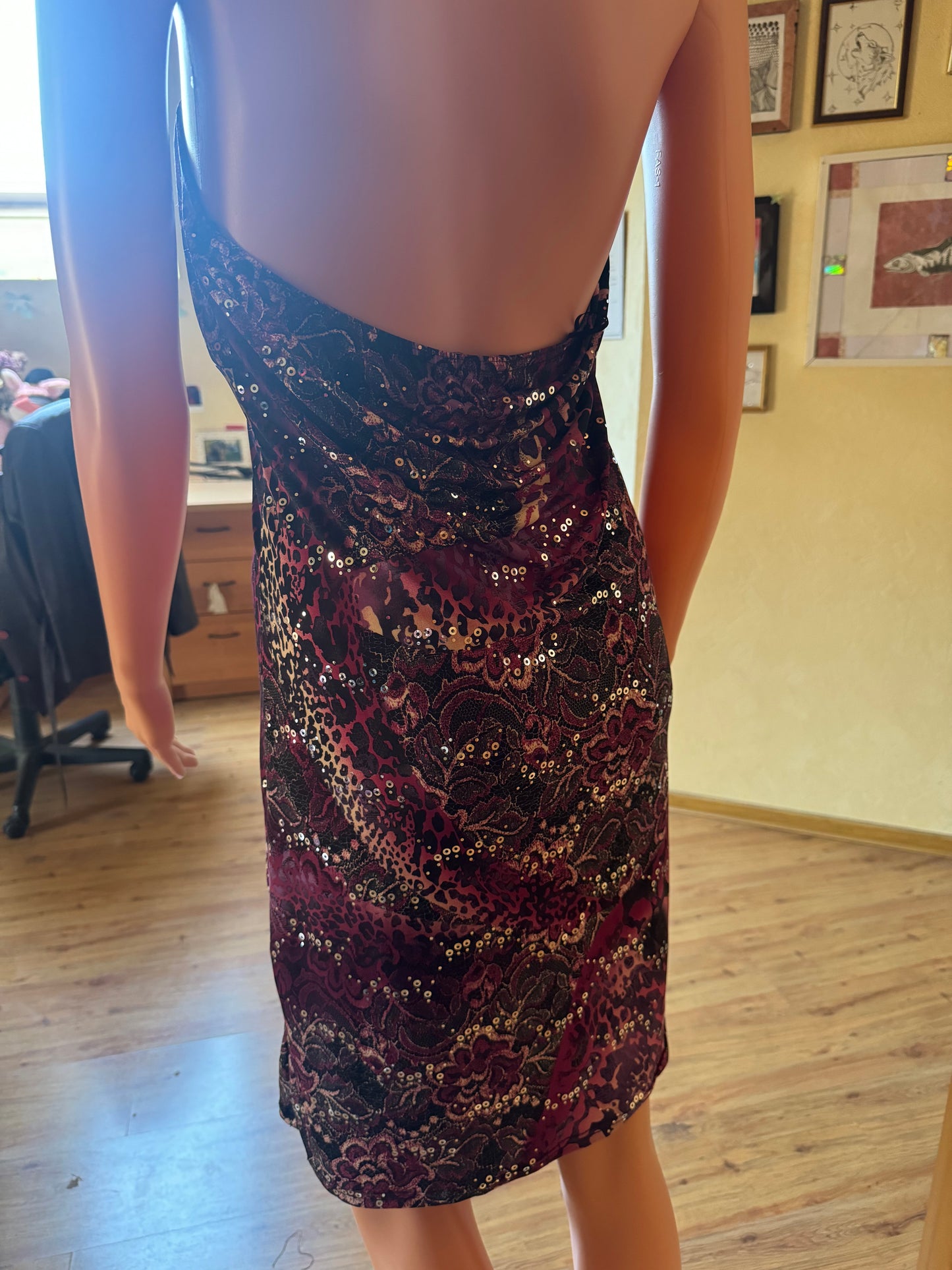 embroidered purple dress
