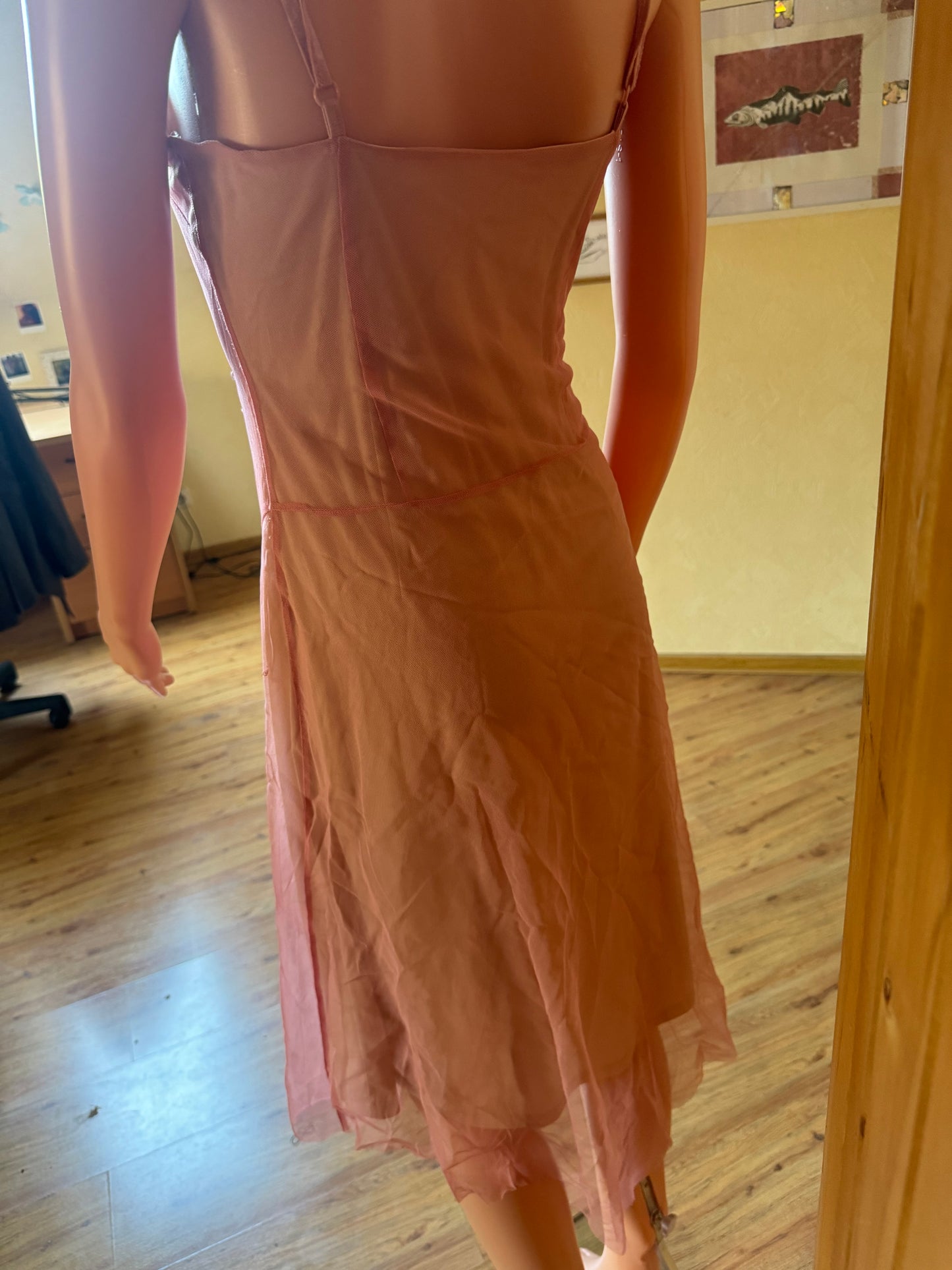 Pink embroidered dress