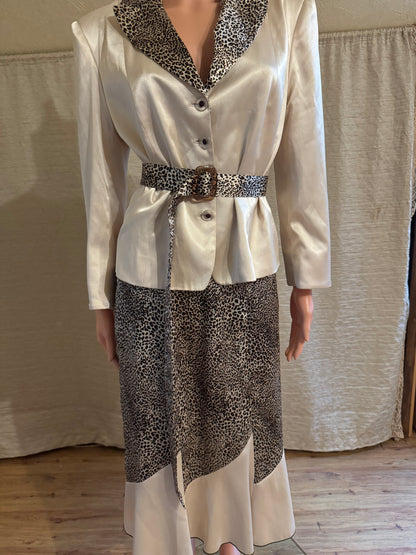 leopard skirt set