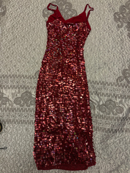 Red Sequin Bodycon Dress