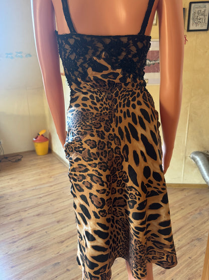 Leopard Print & Lace Party Dress