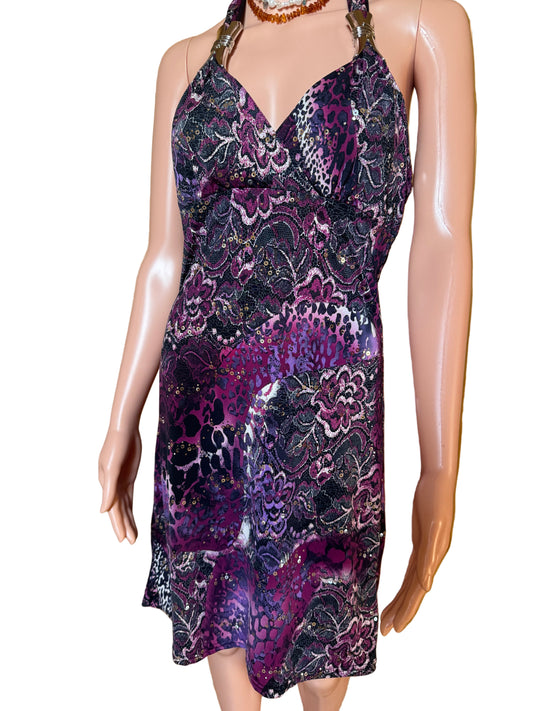 embroidered purple dress
