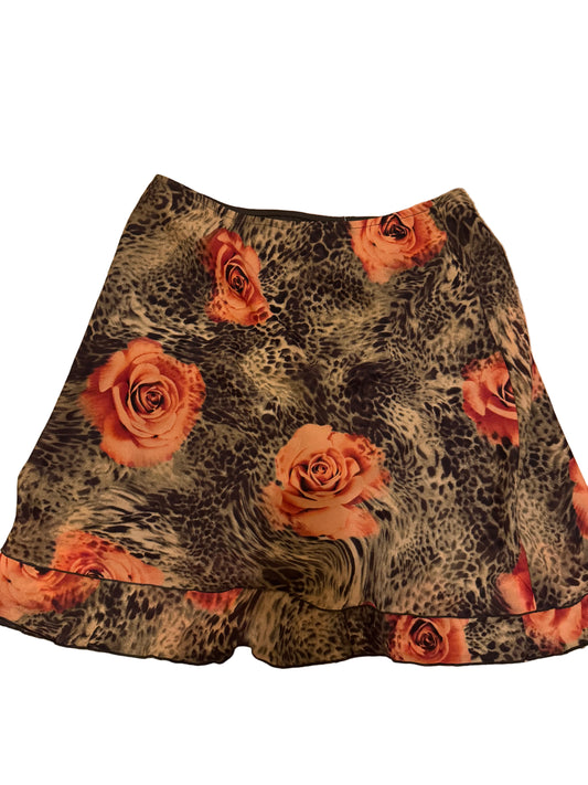 leopard and roses skirt