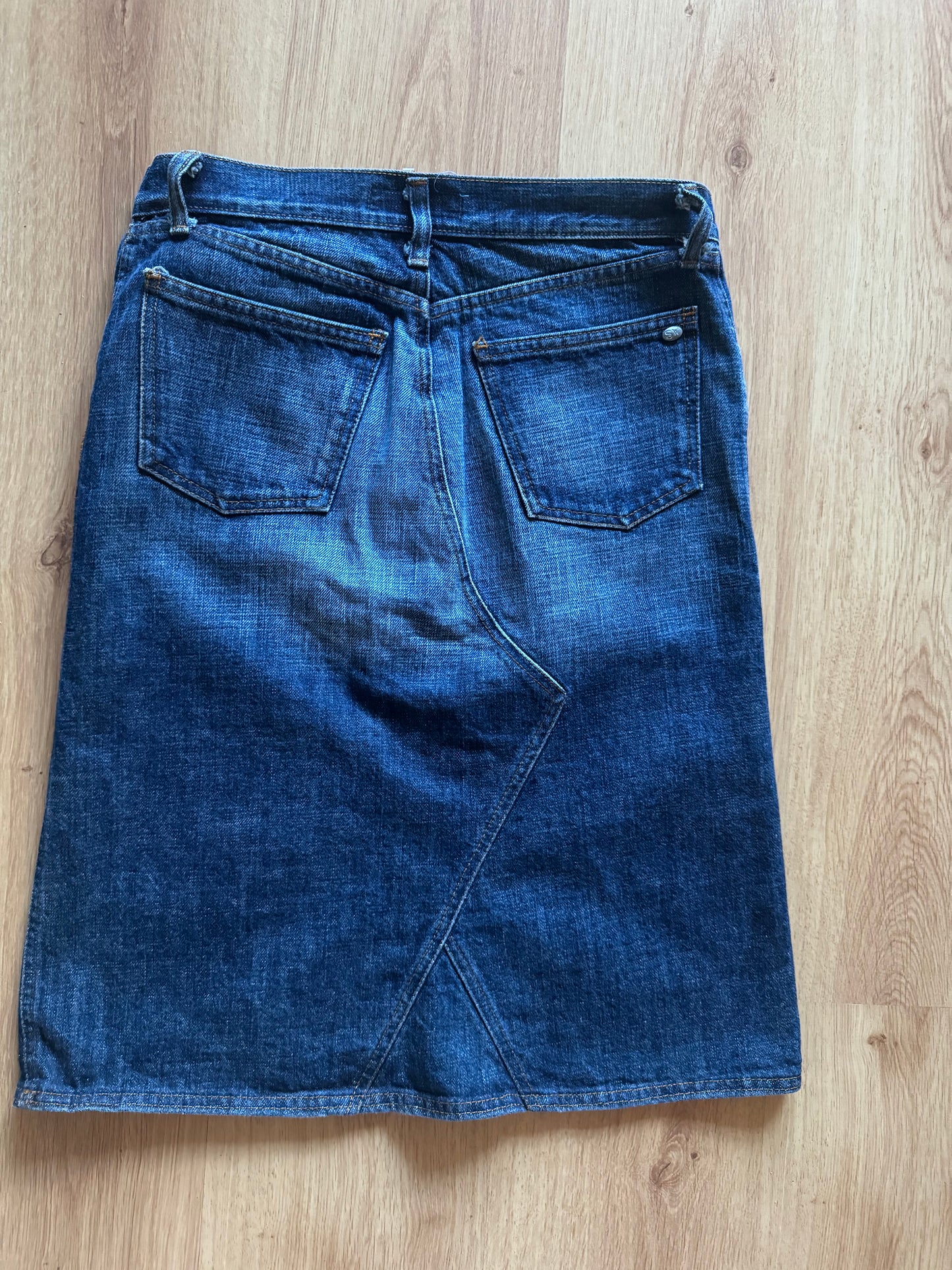 denim embroidered skirt
