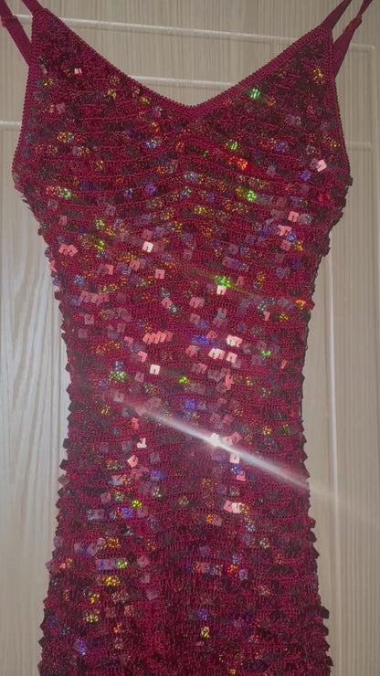 Red Sequin Bodycon Dress