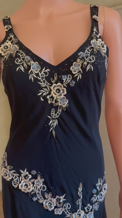 Embroidered Floral Slip Dress